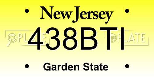 438BTI New Jersey License Plate