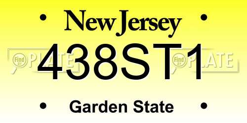 438ST1 New Jersey License Plate