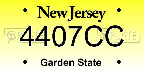 4407CC New Jersey License Plate