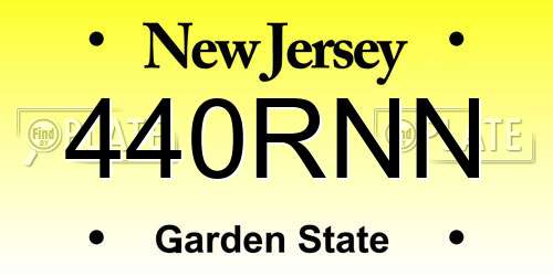 440RNN New Jersey License Plate