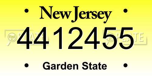 4412455 New Jersey License Plate