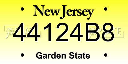 44124B8 New Jersey License Plate