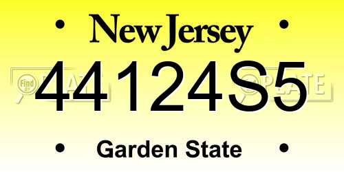 44124S5 New Jersey License Plate