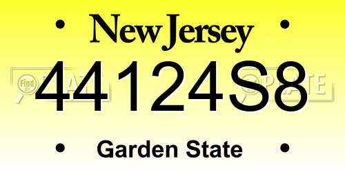 44124S8 New Jersey License Plate
