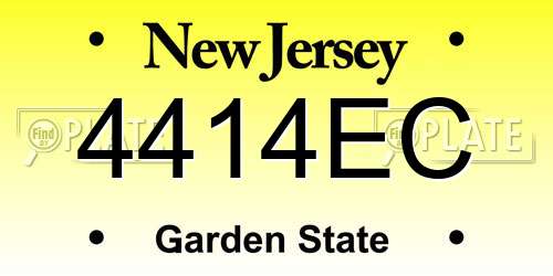 4414EC New Jersey License Plate