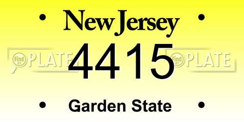 4415 New Jersey License Plate