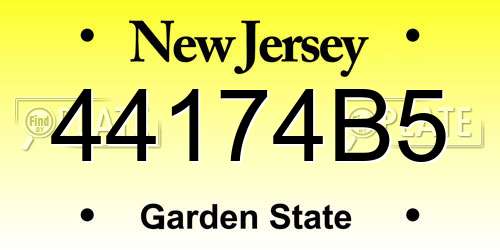 44174B5 New Jersey License Plate