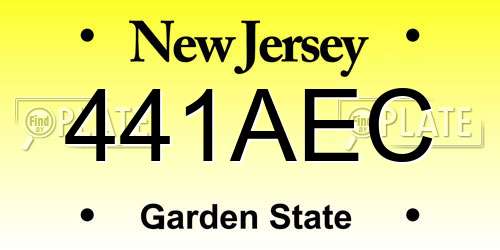 441AEC New Jersey License Plate