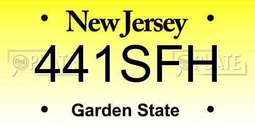 441SFH New Jersey License Plate