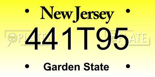 441T95 New Jersey License Plate