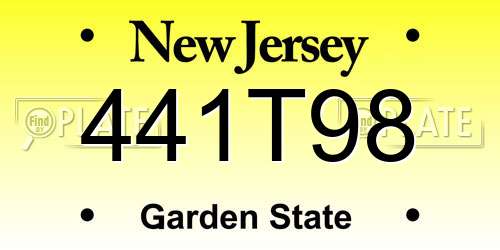 441T98 New Jersey License Plate