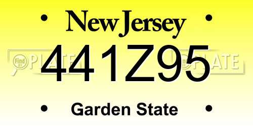 441Z95 New Jersey License Plate