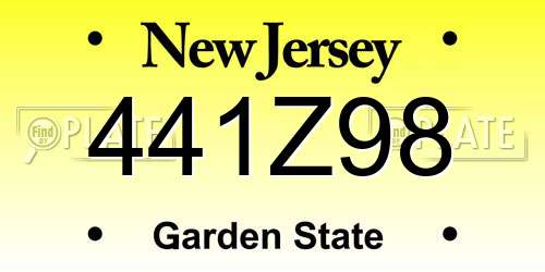 441Z98 New Jersey License Plate