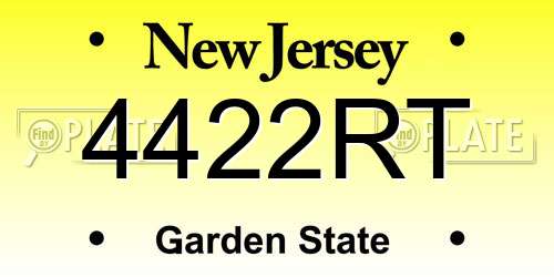 4422RT New Jersey License Plate