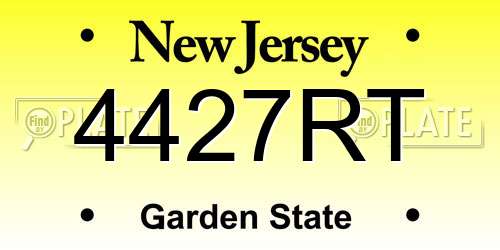 4427RT New Jersey License Plate