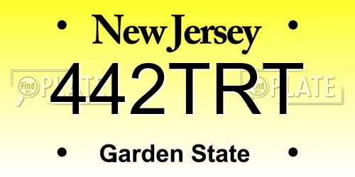 442TRT New Jersey License Plate