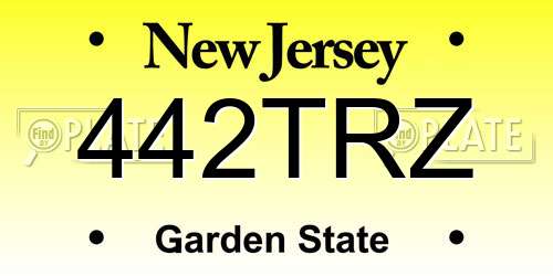 442TRZ New Jersey License Plate