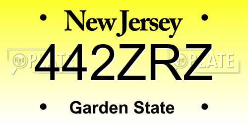 442ZRZ New Jersey License Plate