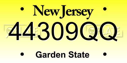 44309QQ New Jersey License Plate