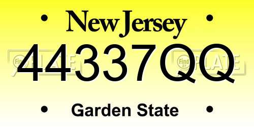 44337QQ New Jersey License Plate