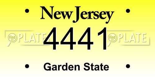4441 New Jersey License Plate
