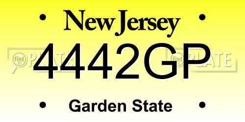 4442GP New Jersey License Plate