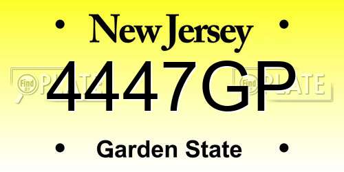 4447GP New Jersey License Plate
