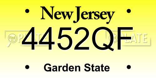 4452QF New Jersey License Plate