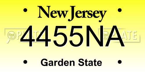 4455NA New Jersey License Plate