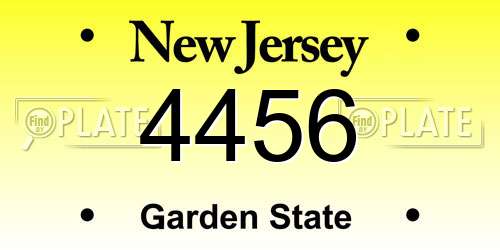 4456 New Jersey License Plate