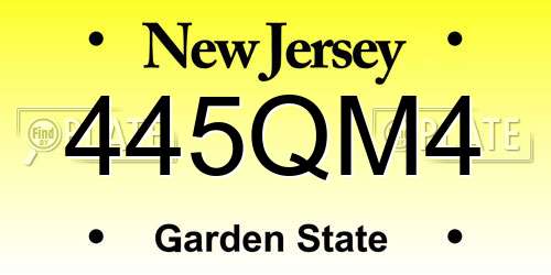 445QM4 New Jersey License Plate