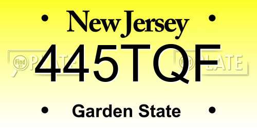 445TQF New Jersey License Plate