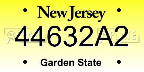 44632A2 New Jersey License Plate