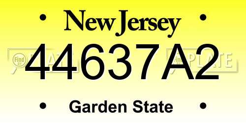 44637A2 New Jersey License Plate