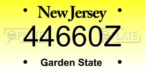 44660Z New Jersey License Plate