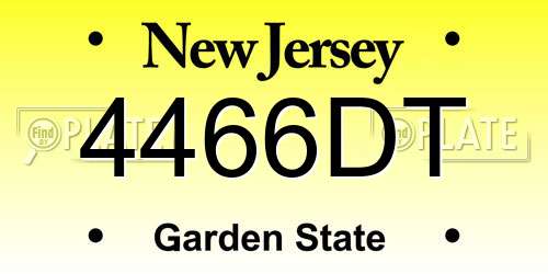 4466DT New Jersey License Plate