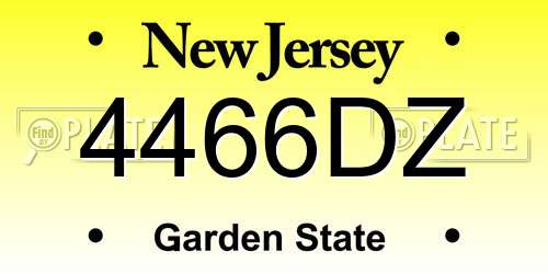 4466DZ New Jersey License Plate