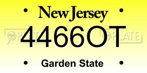 4466OT New Jersey License Plate