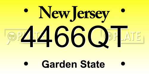 4466QT New Jersey License Plate