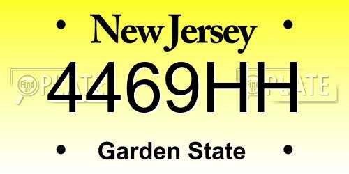 4469HH New Jersey License Plate