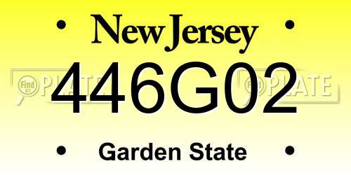 446G02 New Jersey License Plate
