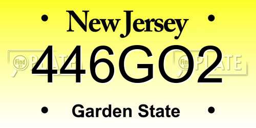 446GO2 New Jersey License Plate