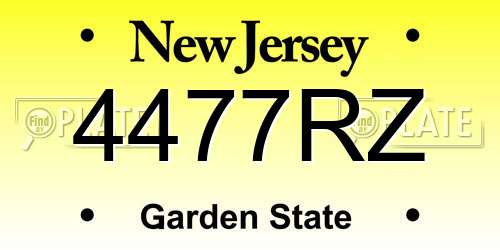 4477RZ New Jersey License Plate