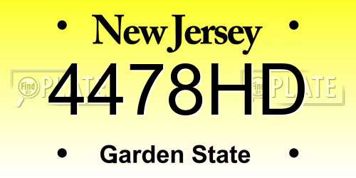 4478HD New Jersey License Plate