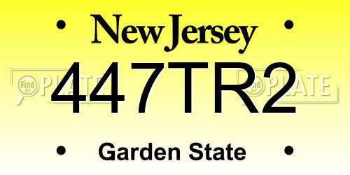 447TR2 New Jersey License Plate