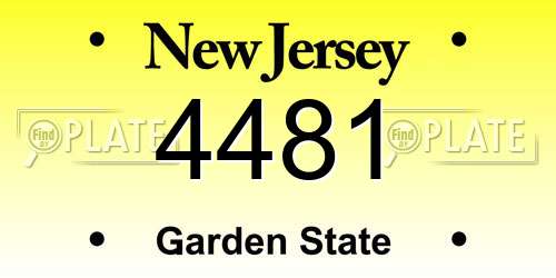 4481 New Jersey License Plate