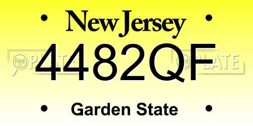 4482QF New Jersey License Plate