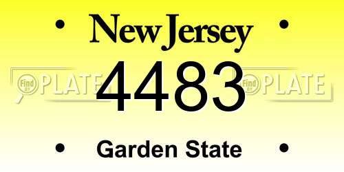 4483 New Jersey License Plate
