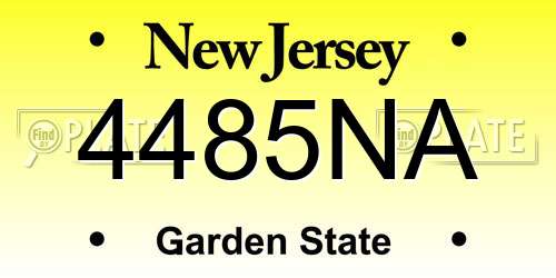 4485NA New Jersey License Plate