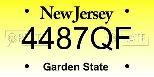 4487QF New Jersey License Plate